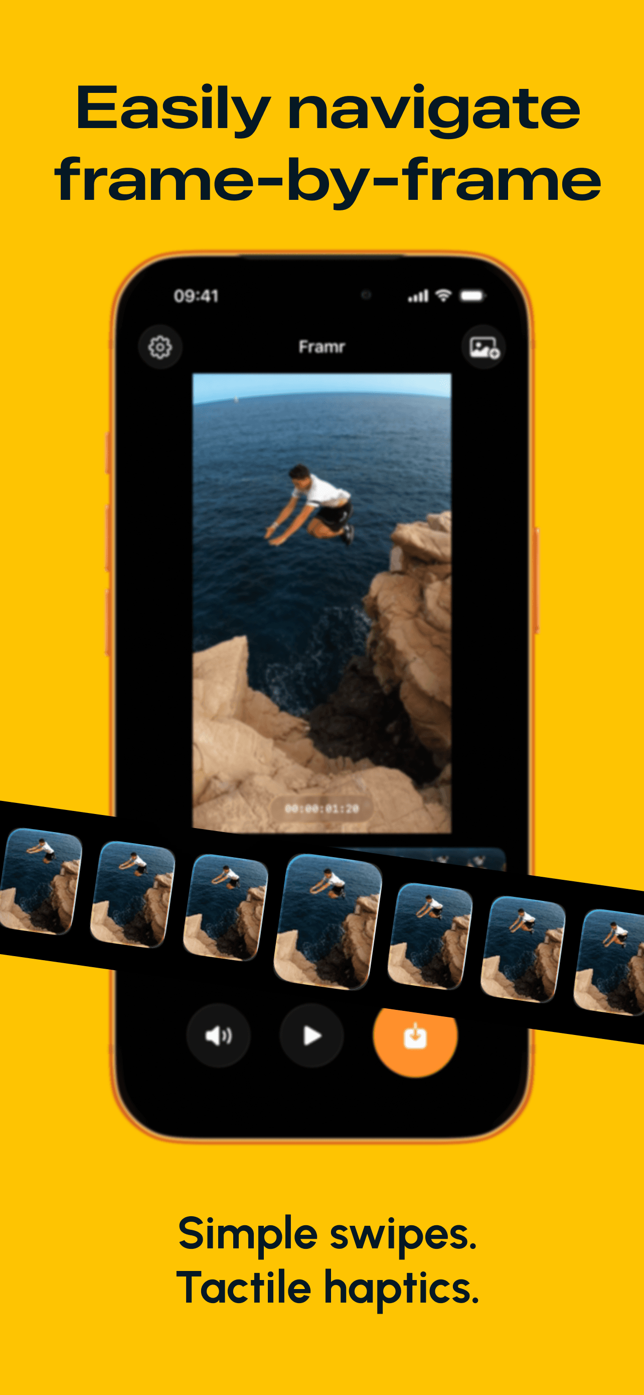 Stillz app showing frame-by-frame carousel navigation on iPhone